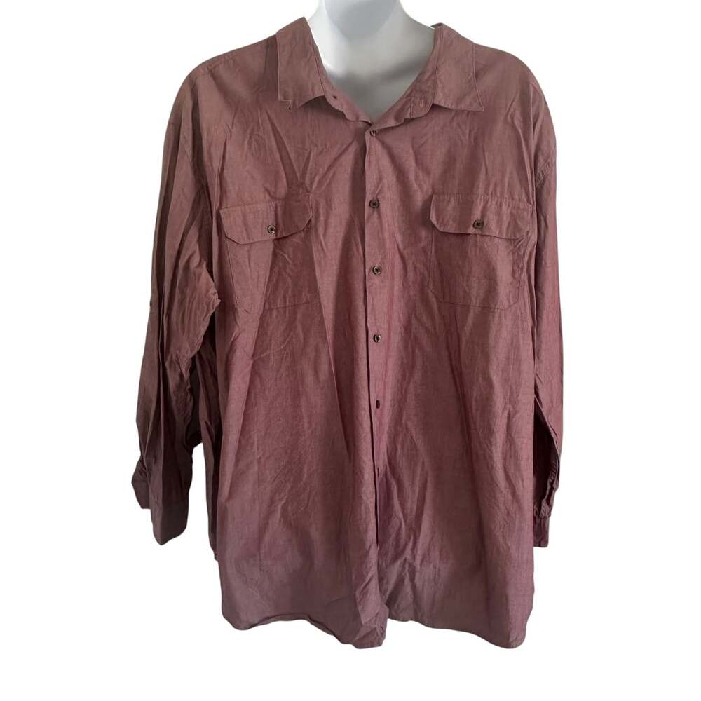 Foundry men's shirt 4XL button up long sleeve maroon